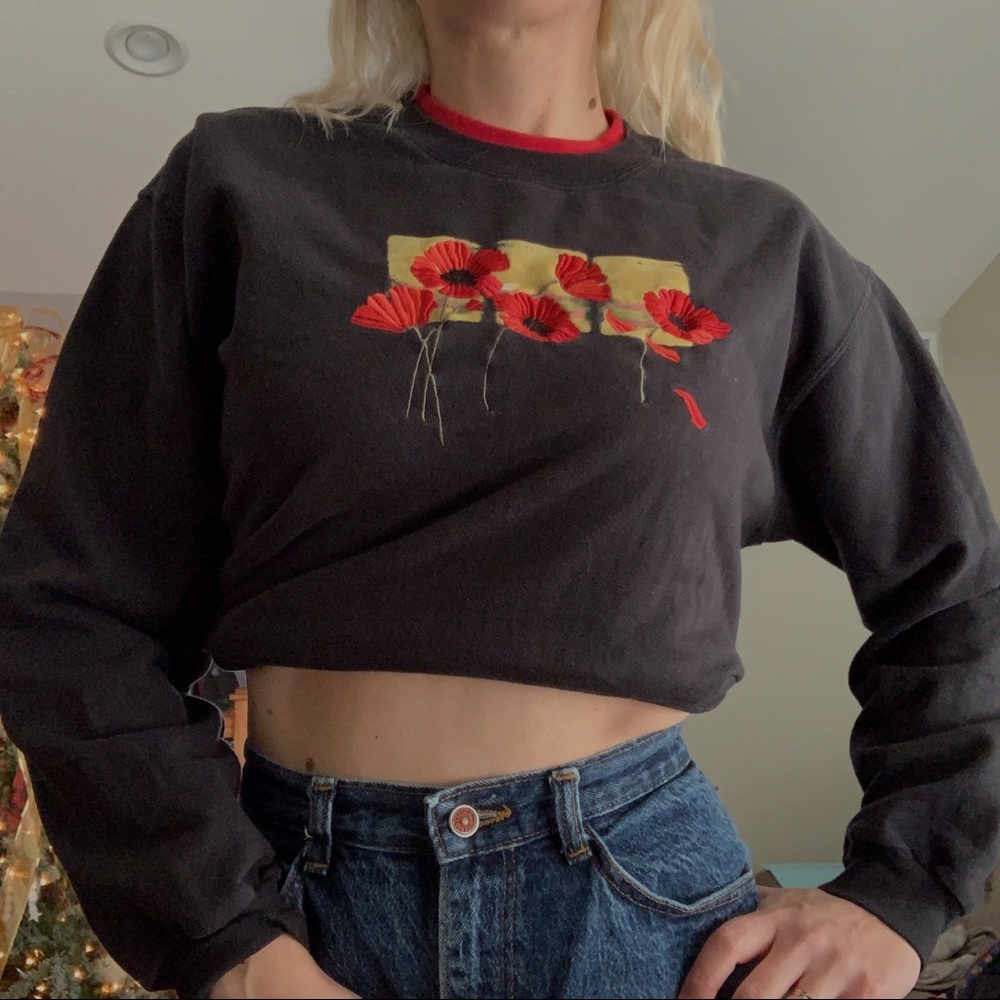 Vintage Collared Floral Grandma Sweatshirt